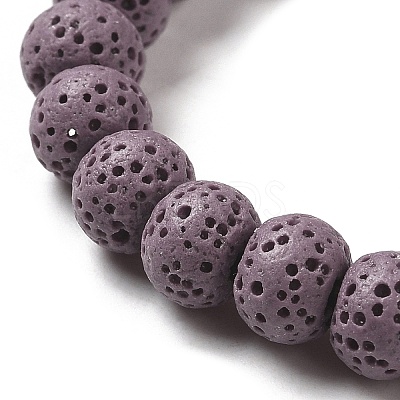 Natural Lava Rock Dyed Beads Strands G-Z036-B01-09-1