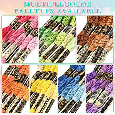 6Bundles 6 Colors Polyester Embroidery Floss OCOR-YW0001-24D-1