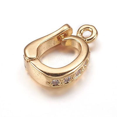 Brass Cubic Zirconia Enhancer Shortener Bails ZIRC-K070-16G-1