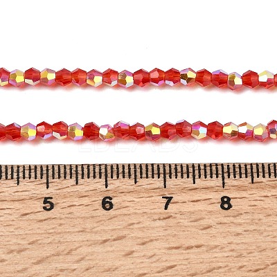 AB Color Plated Transparent Glass Beads Strands GLAA-G127-01B-1