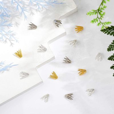 Multi-Petal Brass Bead Caps KK-CA0001-01-1