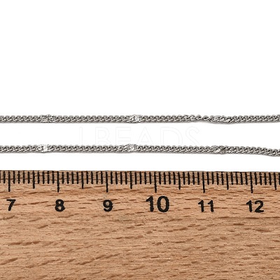 12Pcs 1.8MM 304 Stainless Steel Textured Twisted Chain Necklaces for Men Women NJEW-H093-20P-02-1