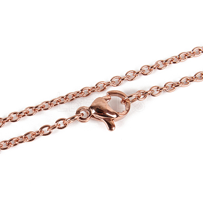Unisex 304 Stainless Steel Cable Chain Necklaces STAS-O037-83RG-1