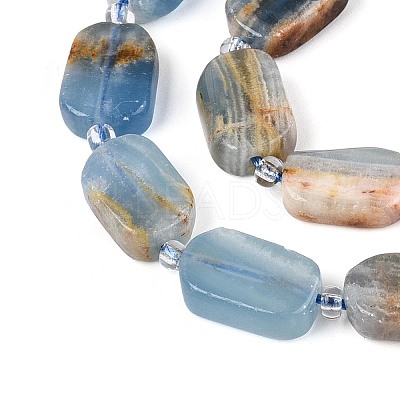 Natural Blue Calcite Beads Strands G-C098-A33-01-1