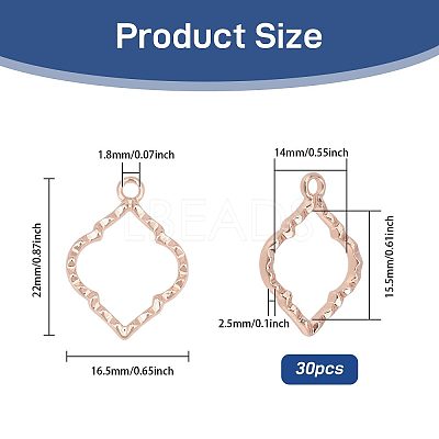 Alloy Open Back Bezel Pendants FIND-WH0111-887RG-1