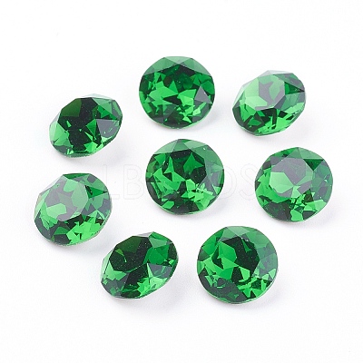 Pointed Back & Back Plated Glass Rhinestone Cabochons RGLA-J012-8mm-291-1
