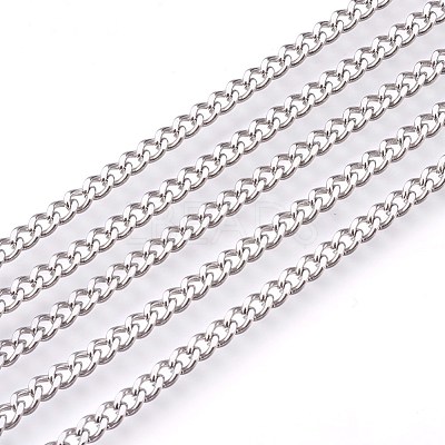 Tarnish Resistant 201 Stainless Steel Curb Chains CHS-L017-22B-1