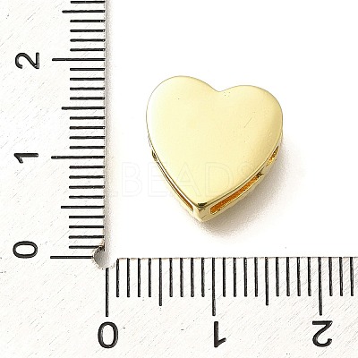 Brass Micro Pave Clear Cubic Zirconia Heart Multi-Strand Links KK-M309-07G-1