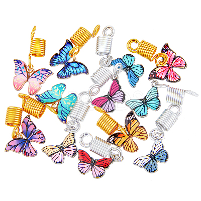12Pcs Alloy Hair Coil Cuffs Set PALLOY-PH01465-1