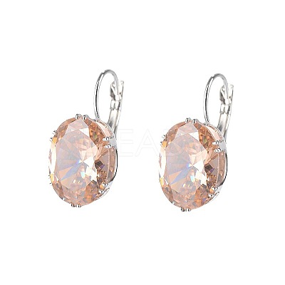 Oval Alloy Rhinestone Leverback Earrings FS-WG5DBAA-02-1
