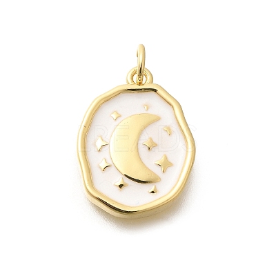 Rack Plating Brass Enamel Pendants KK-L225-029G-04-1