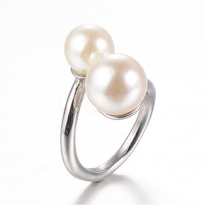 304 Stainless Steel Finger Rings STAS-G067-09-1