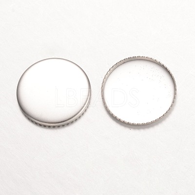 Tarnish Resistant 316 Surgical Stainless Steel Milled Edge Bezel Cups STAS-K099-01-15mm-P-1