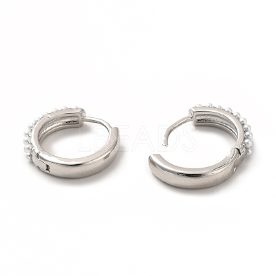 Acrylic Pearl Beaded Hoop Earrings EJEW-K093-10P-1