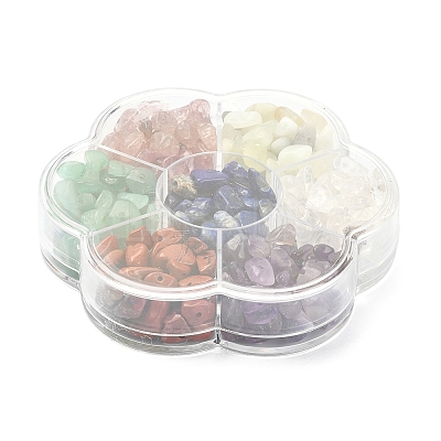 70G 7 Styles Natural Mixed Gemstone Chip Beads G-FS0002-45-1