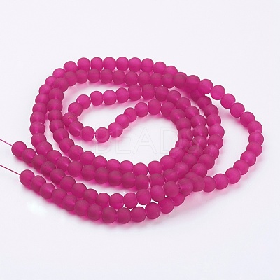 Baking Paint Transparent Glass Bead Strands GLAA-S031-6mm-39-1