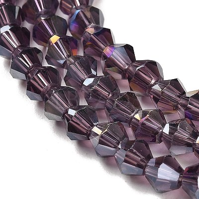 Transparent Electroplate Glass Beads Strands EGLA-A039-T3mm-B04-1