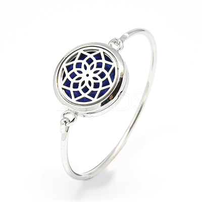 Brass Diffuser Locket Bangles BJEW-Q691-07-1