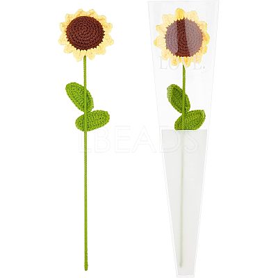 Cotton Knitting Artificial Flower AJEW-WH0013-50-1