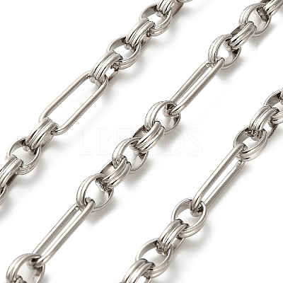 304 Stainless Steel Paperclip & Rolo Link Chains CHS-A016-49P-A-1