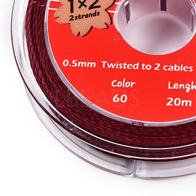 2-Ply Round Waxed Cotton Thread Cords YC-T004-01A-10-1