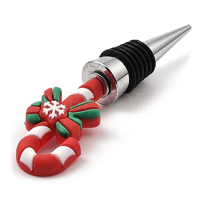 Christmas Theme Aluminium Alloy & PVC Wine Bottle Stoppers FIND-Q091-01B-1