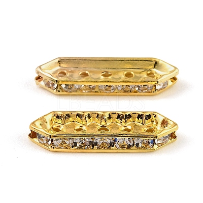 Brass Crystal Rhinestone Spacer Bars RB-T019-01D-G-1