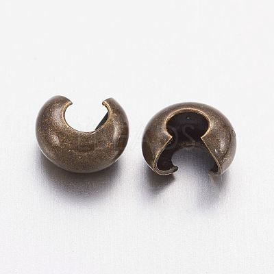 Brass Crimp Beads Covers X-KK-H291-NFAB-NF-1