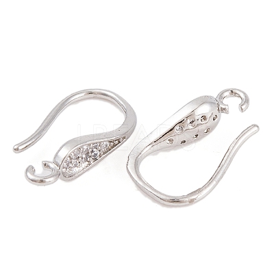 Rack Plating Brass Cubic Zirconia Earring Hooks KK-S374-05P-02-1