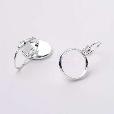 Brass Leverback Earring Findings X-KK-H023-S-NR-1