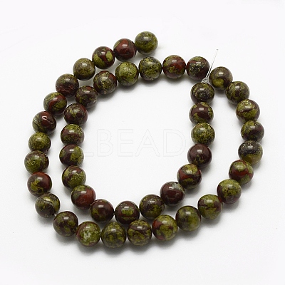 Natural Dragon Blood Beads Strands G-G735-34-6mm-1