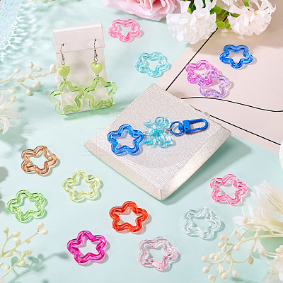 60Pcs 12 Styles Transparent Acrlyic Pendants MACR-TA0002-48-1