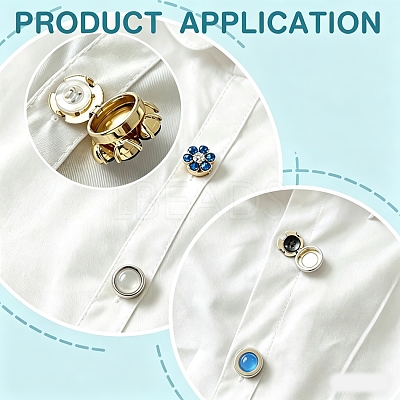 Flat Round Brass Button Covers Settings KK-WH0079-193A-P-1