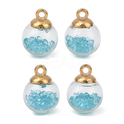Transparent Glass Bottle Pendants GLAA-L018-13-1-1
