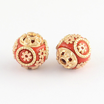 Round Handmade Indonesia Beads IPDL-R394-M-1