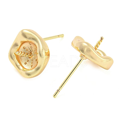 Brass Stud Earring Finding X-KK-L208-49G-1