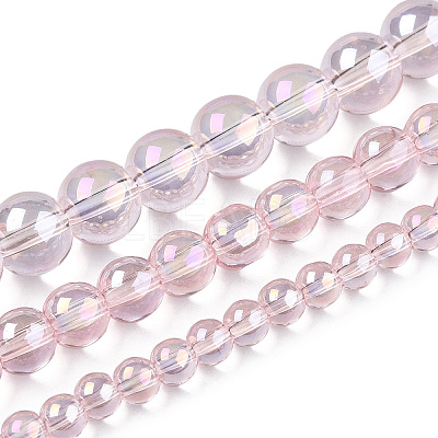 Electroplate Transparent Glass Beads Strands X-GLAA-T032-T8mm-AB10-1