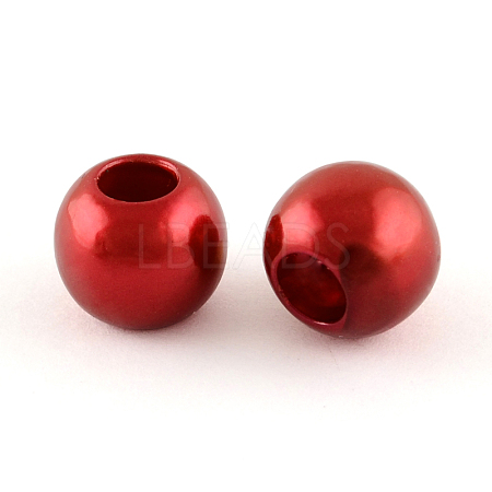 ABS Plastic Imitation Pearl European Beads MACR-R530-12mm-A60-1