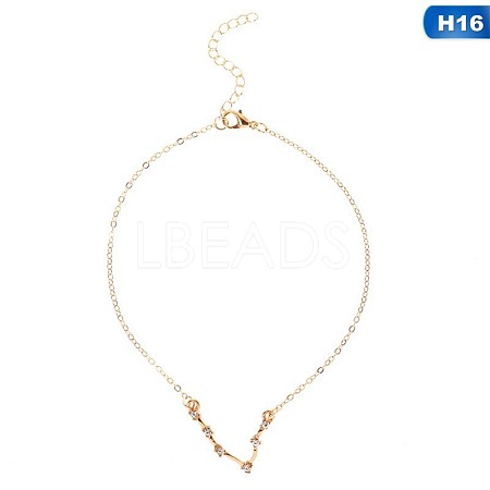 Twelve Constellation Alloy Crystal Rhinestone Link Chain Anklets for Women FS-WG97E4C-12-1