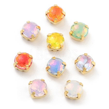 Flat Round Opal Sew On Rhinestones RGLA-G024-11A-G-1