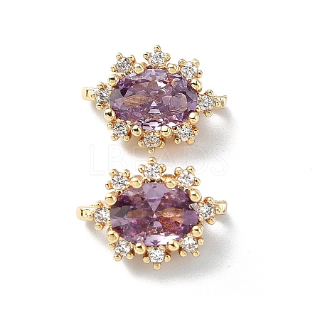 Brass Pave Dark Orchid Cubic Zirconia Multi-Strand Links FIND-Z029-11A-1