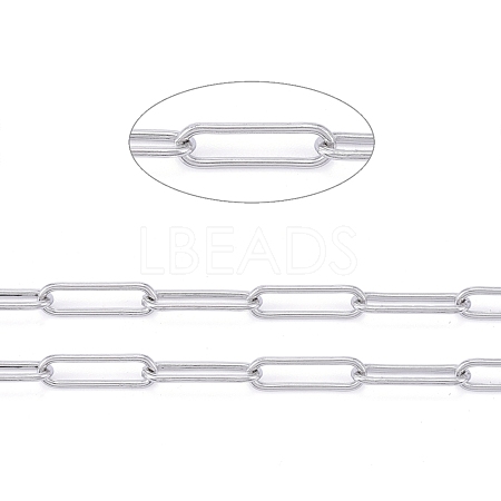 Tarnish Resistant 304 Stainless Steel Paperclip Chains CHS-F011-03B-P-1