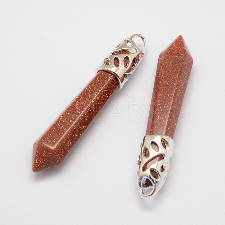 Synthetic Goldstone Big Pointed Pendants G-D860-C01-P-1