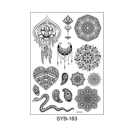 Mandala Pattern Vintage Removable Temporary Water Proof Tattoos Paper Stickers MAND-PW0001-15G-1