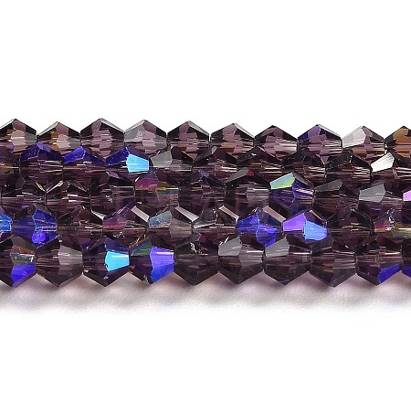 Transparent Electroplate Glass Beads Strands EGLA-A039-T2mm-L04-1