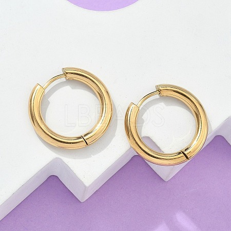 Ion Plating(IP) 304 Stainless Steel Huggie Hoop Earrings EJEW-F111-20mm-G-1