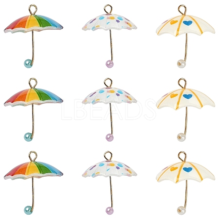 3Pcs 3 Colors Resin Pendants CRES-YW0002-77-1