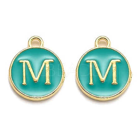 Golden Plated Alloy Enamel Charms X-ENAM-Q437-15M-1