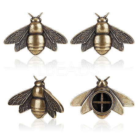 Brass Bees Display Decorations AJEW-WH0752-683-1