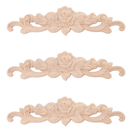 Olycraft Rubber Wood Carved Onlay Applique AJEW-OC0001-54A-1